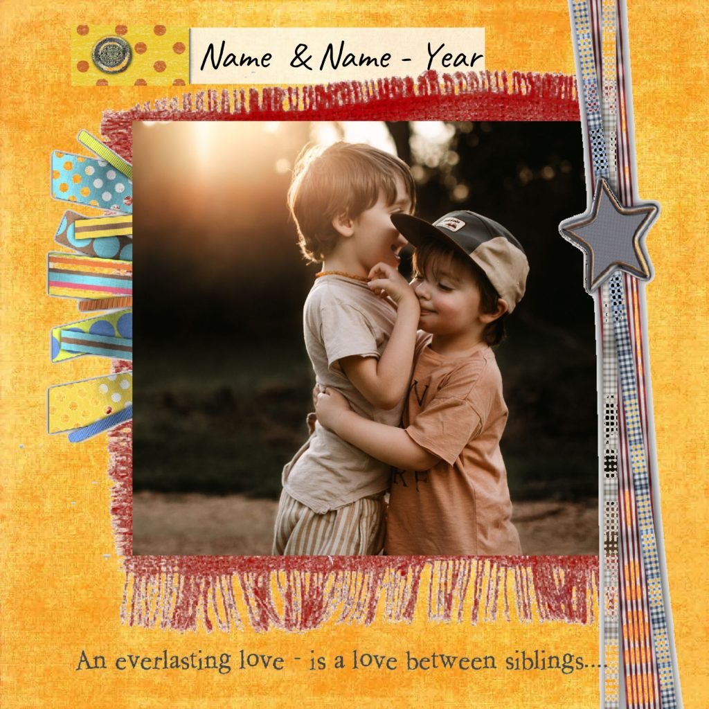 Free canva scrapbook templates Siblings layout